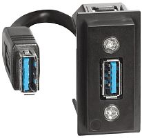 Розетка USB тип A модульная Legrand BTicino Living Now 1-м. 1 мод. 1500мА картинка